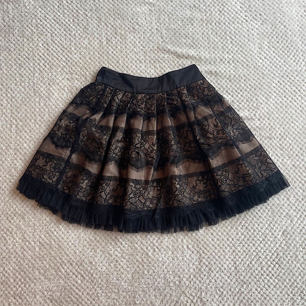 Flared Lace Mini Skirt